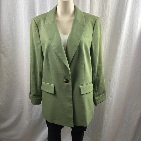 Veronica Beard Army Green "Sevi" single-breasted dickey jacket NWT 12 - Picture 5 of 14